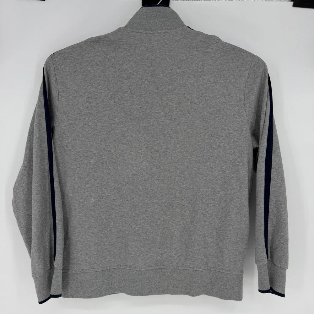 Polo Ralph Lauren Men Gray Full Zip Track Jacket XL Navy Stripe Cotton RN41381